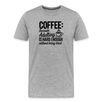 Kaffee Fokus: Alltagssprint - Männer Premium Bio T-Shirt - Grau meliert - Vorne - Damien (186cm)