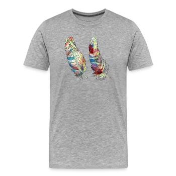 Stylo - T-shirt bio Premium Homme - gris chiné - Devant - Damien (186cm)