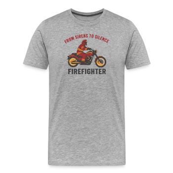 Feuerwehrmann-Biker-Abzeichen Schablone Kunst - Männer Premium Bio T-Shirt - Grau meliert - Vorne - Damien (186cm)