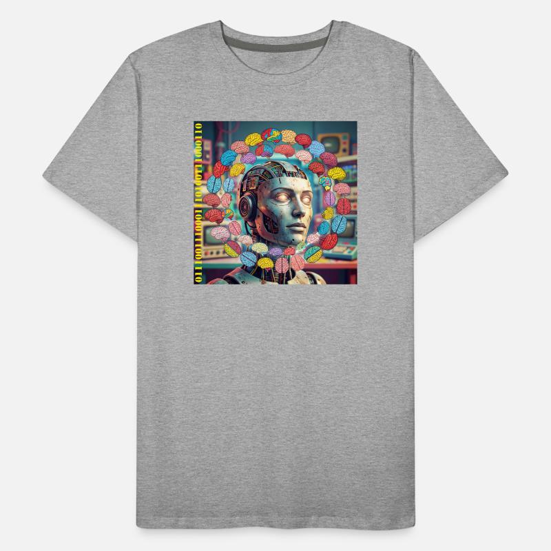 Android with brain satellites Men's Premium Organic T-Shirt