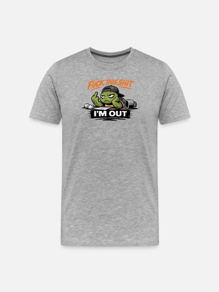 Shell Exit Attitude Turtle - Men's Premium Organic T-Shirt - heather grey