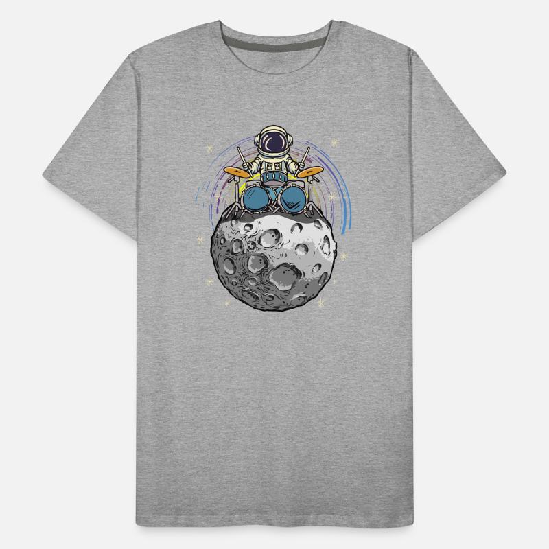 Batteur de l’espace sur la Lune T-shirt bio Premium Homme