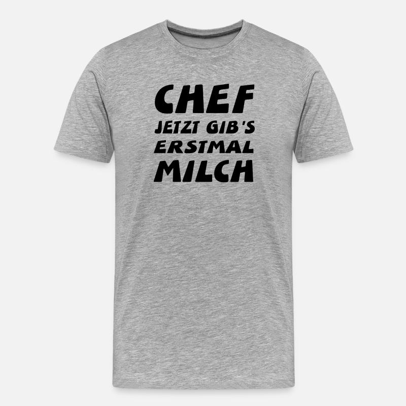 Chef - Männer Premium Bio T-Shirt - Grau meliert