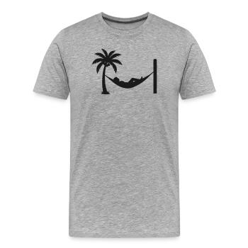 Hammock Palm Chill - Men's Premium Organic T-Shirt - heather grey - Front - Damien (186cm)
