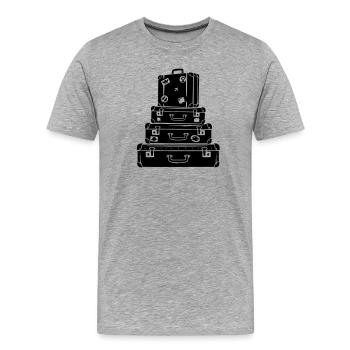 Suitcase Stack Vintage Travel - Men's Premium Organic T-Shirt - heather grey - Front - Damien (186cm)