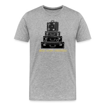 Suitcase Stack Freedom Saying - Men's Premium Organic T-Shirt - heather grey - Front - Damien (186cm)
