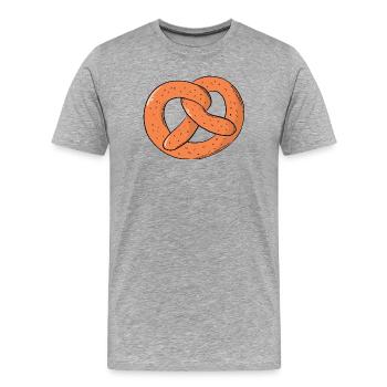 Bretzel bretzel pain boulanger bretzels pâtisseries - T-shirt bio Premium Homme - gris chiné - Devant - Damien (186cm)