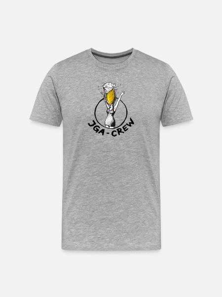 JGA-Crew: Bier-Illustration - Männer Premium Bio T-Shirt - Grau meliert