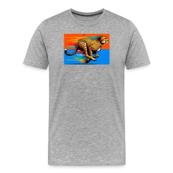 Gepard - Männer Premium Bio T-Shirt - Grau meliert - Vorne - Damien (186cm)