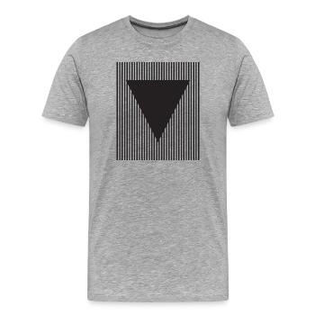Triangle inversé sur champ rayé - T-shirt bio Premium Homme - gris chiné - Devant - Damien (186cm)