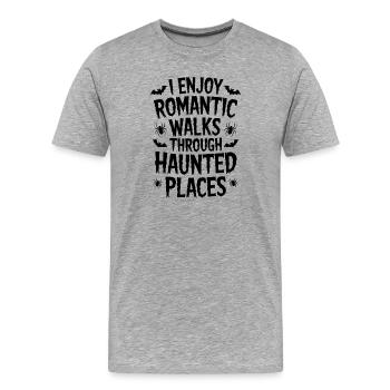 Horror Sprüche Romantisch Lustige Horror Geschenk  - Männer Premium Bio T-Shirt - Grau meliert - Vorne - Damien (186cm)