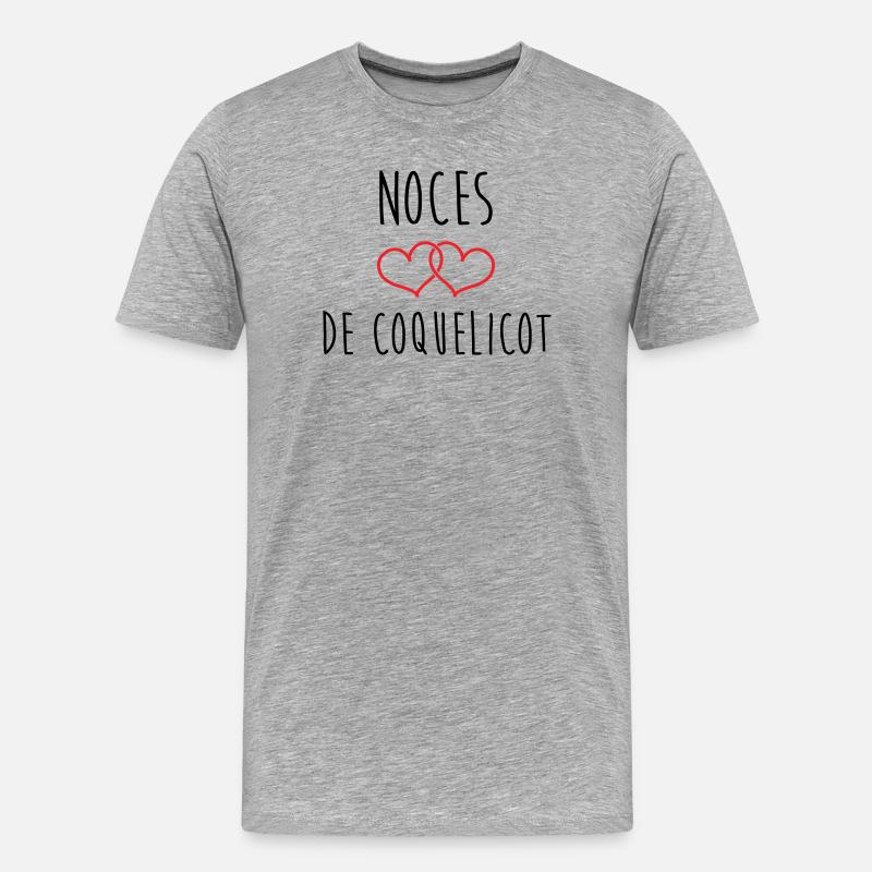 Mohnhochzeit 8 Jahre Ehe - Männer Premium Bio T-Shirt - Grau meliert