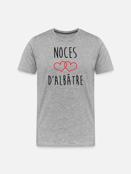 Alabaster-Hochzeit 75 Jahre Ehe - Männer Premium Bio T-Shirt - Grau meliert