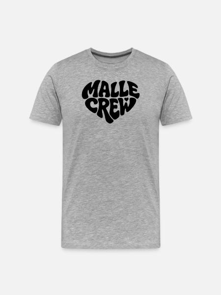 Malle Crew - Männer Premium Bio T-Shirt - Grau meliert