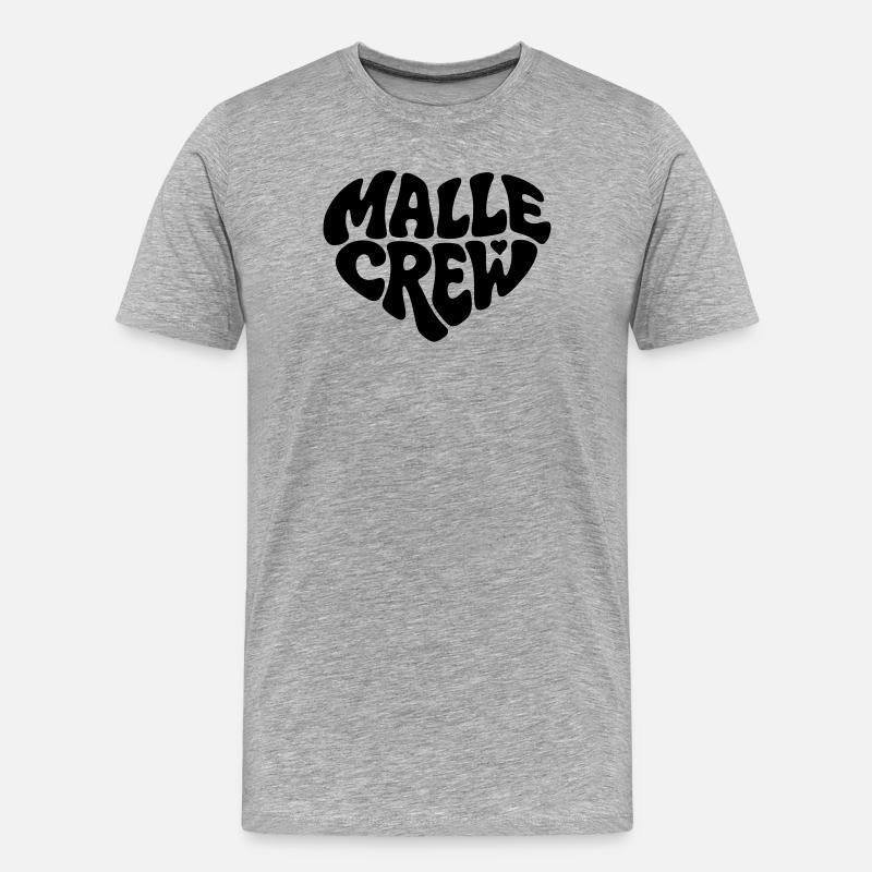 Malle Crew - Männer Premium Bio T-Shirt - Grau meliert