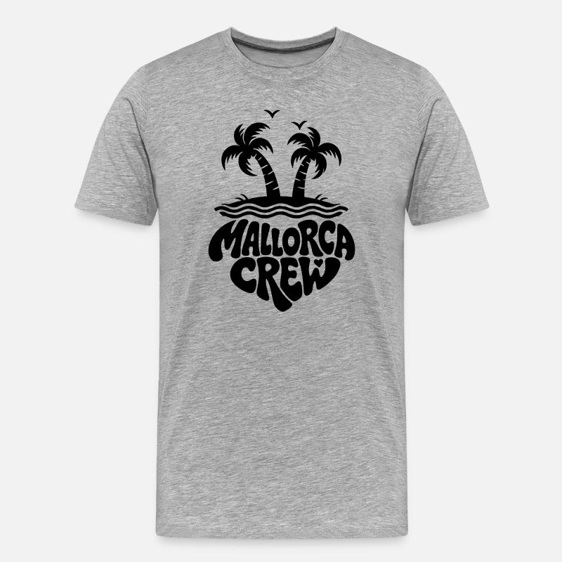Mallorca crew - Männer Premium Bio T-Shirt - Grau meliert