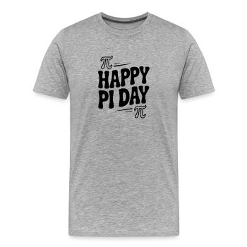Happy Pi Day - Men's Premium Organic T-Shirt - heather grey - Front - Damien (186cm)