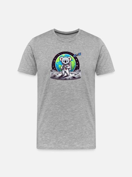 Koala astronaut on lunar soil - Men's Premium Organic T-Shirt - heather grey