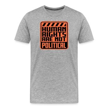 Human Rights Are Not Political Menschenrechte Logo - Men's Premium Organic T-Shirt - heather grey - Front - Damien (186cm)