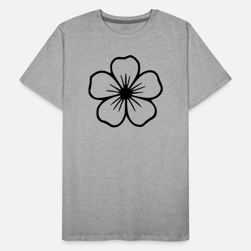 Fleur d’hibiscus Fleur noire Fleur d’hibiscus Fleur hawaïenne T-shirt bio Premium Homme