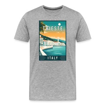 Découvrez la Trieste des gemmes adriatiques en Italie - T-shirt bio Premium Homme - gris chiné - Devant - Damien (186cm)