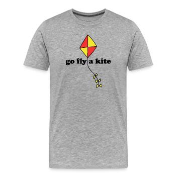 Red Yellow Diamond Kite - Men's Premium Organic T-Shirt - heather grey - Front - Damien (186cm)