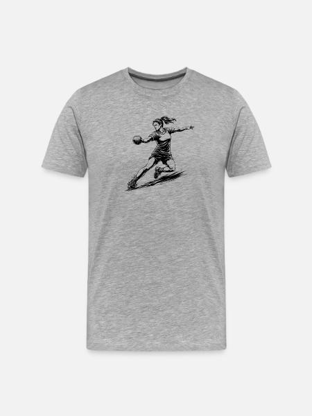 Dynamic handball player illustration - Men's Premium Organic T-Shirt - heather grey