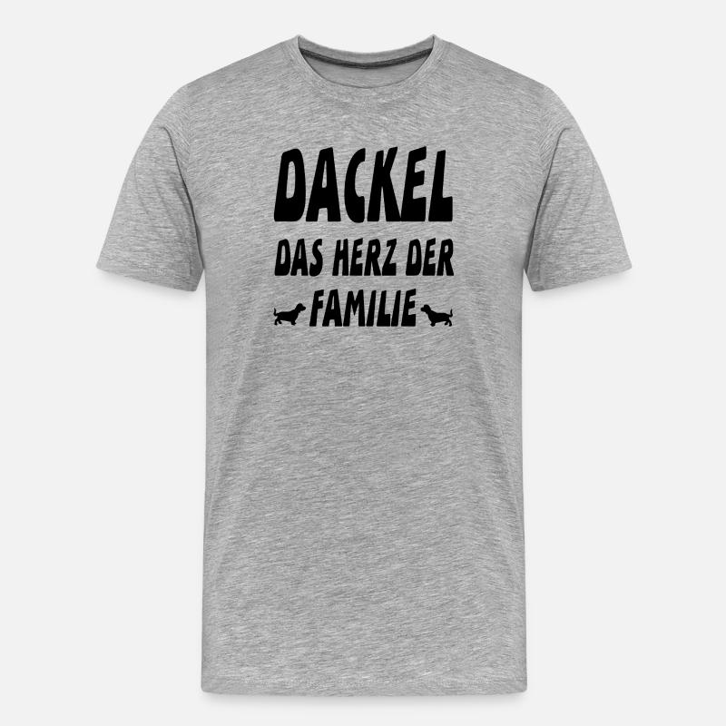 Dackel - Männer Premium Bio T-Shirt - Grau meliert