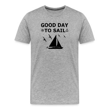 Sail - Men's Premium Organic T-Shirt - heather grey - Front - Damien (186cm)