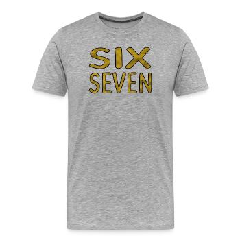 Six Seven Gold - T-shirt bio Premium Homme - gris chiné - Devant - Damien (186cm)