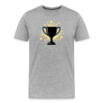 Étoiles du trophée vainqueur de la coupe - T-shirt bio Premium Homme - gris chiné - Devant - Damien (186cm)