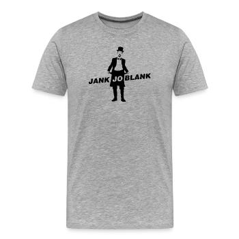 JANK JO BLANK - Men's Premium Organic T-Shirt - heather grey - Front - Damien (186cm)