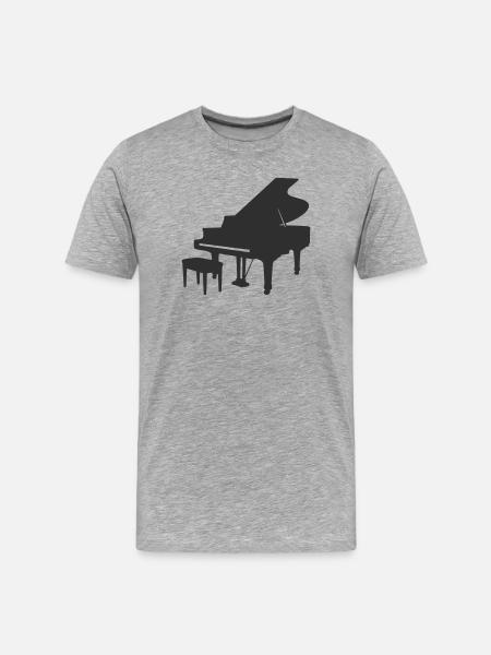 Pianosilhouette – Silent Piano Art - Men's Premium Organic T-Shirt - heather grey