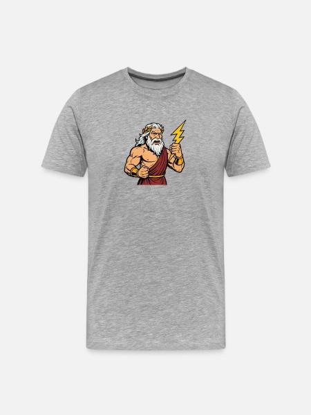 Zeus Cartoon - Men's Premium Organic T-Shirt - heather grey