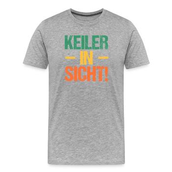 Jagd Jagen Waidmann Jäger - Männer Premium Bio T-Shirt - Grau meliert - Vorne - Damien (186cm)