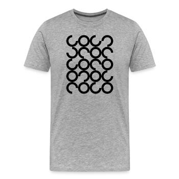 Geometrische Kreismuster - Männer Premium Bio T-Shirt - Grau meliert - Vorne - Damien (186cm)