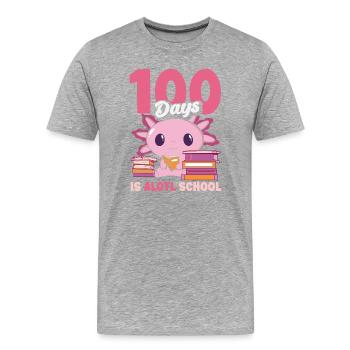 Mignon Axolotl Kawaii Amoureux des Axolotls - T-shirt bio Premium Homme - gris chiné - Devant - Damien (186cm)
