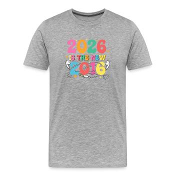 2026 Neue 2016 Nostalgie Y2K Vibes - Männer Premium Bio T-Shirt - Grau meliert - Vorne - Damien (186cm)