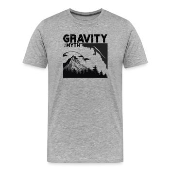 Gravity is a myth - Men's Premium Organic T-Shirt - heather grey - Front - Damien (186cm)