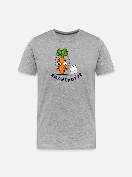 AMPHEROTTE – Karotte mit Speed - Männer Premium Bio T-Shirt - Grau meliert