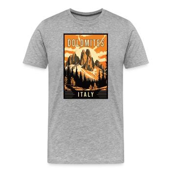 Découvrez les majestueuses Dolomites en Italie - T-shirt bio Premium Homme - gris chiné - Devant - Damien (186cm)