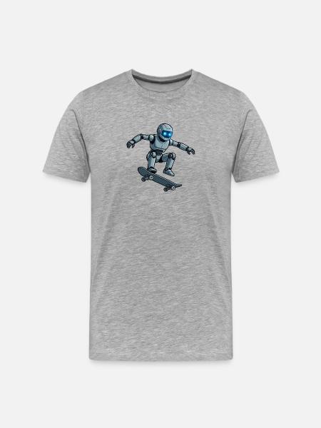 02 Le Robot Urbain Skateboard - T-shirt bio Premium Homme - gris chiné