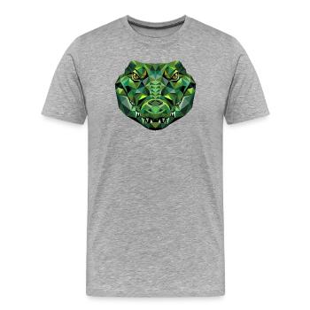 Krokodil Alligator Reptilien Kroko Liebe Krokodile - Männer Premium Bio T-Shirt - Grau meliert - Vorne - Damien (186cm)
