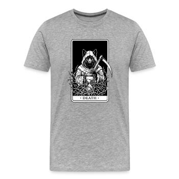 Eurasier | Death | Tarot - Men's Premium Organic T-Shirt - heather grey - Front - Damien (186cm)