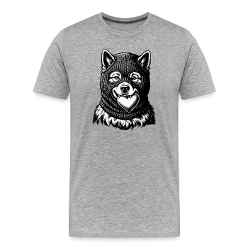 Eurasier | Voleur de cœurs - T-shirt bio Premium Homme - gris chiné - Devant - Damien (186cm)