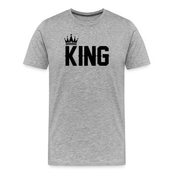 Roi - T-shirt bio Premium Homme - gris chiné - Devant - Damien (186cm)