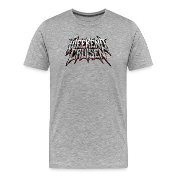 Police métallique de croisière du week-end pour les amateurs de voitures - T-shirt bio Premium Homme - gris chiné - Devant - Damien (186cm)