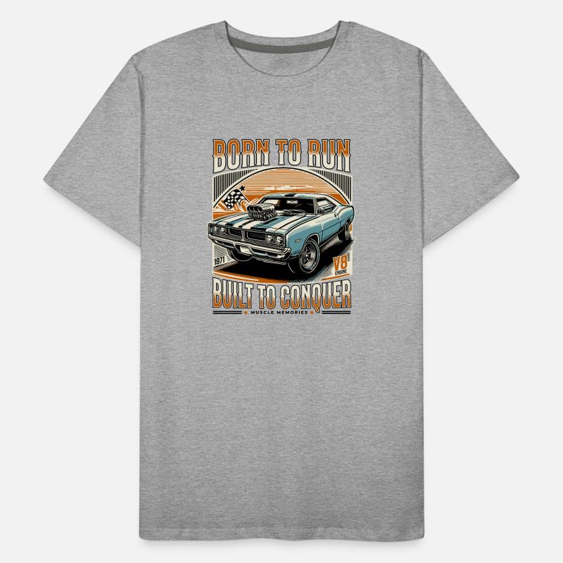 Né pour courir, construit pour conquérir T-shirt bio Premium Homme