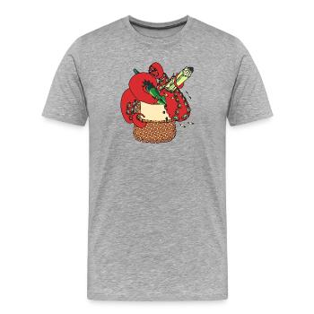 MORCEAU D’ABÎME - T-shirt bio Premium Homme - gris chiné - Devant - Damien (186cm)