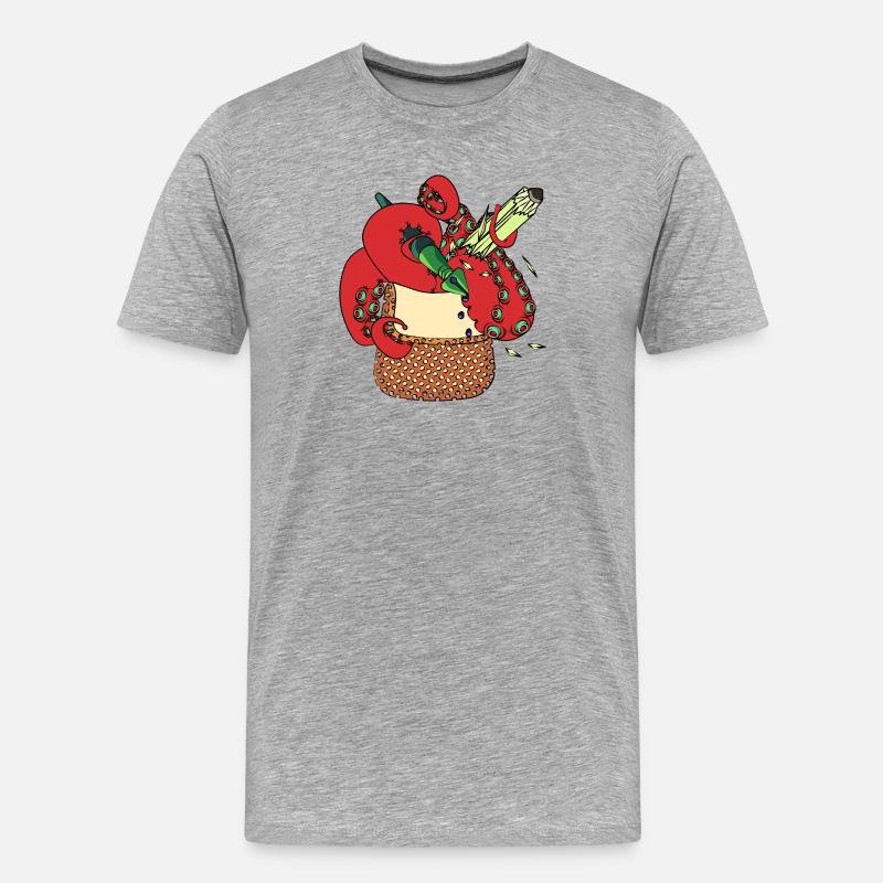STÜCK DES ABGRUNDS - Männer Premium Bio T-Shirt - Grau meliert